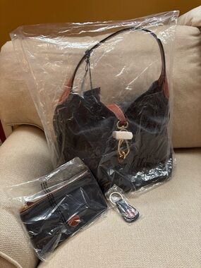 Dooney & Bourke Midnight Blue Logo Shoulder Bag